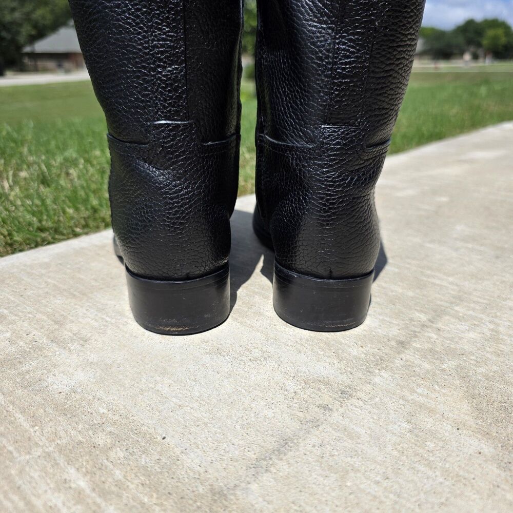 Tory Burch Black Junction Tall Riding Boot Soft Pebbled Leather SIZE 6M - Picture 3 of 8
